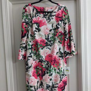 Floral Calvin Klein bell sleeve dress size 14